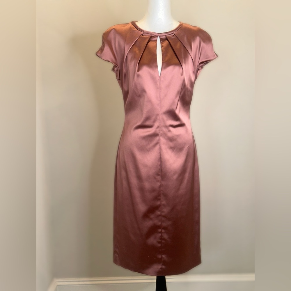 MaxMara Pink Asymmetrical Flutter Sleeve Sheath Dress